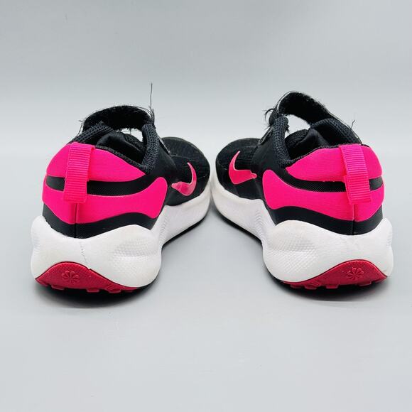 Nike Shoes Kids Girls 11 C Black Pink White Easy On Athletic Running Sneakers - Picture 8 of 12